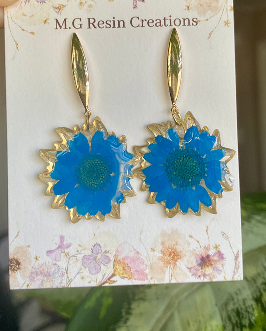 Blue Daisy Dangles